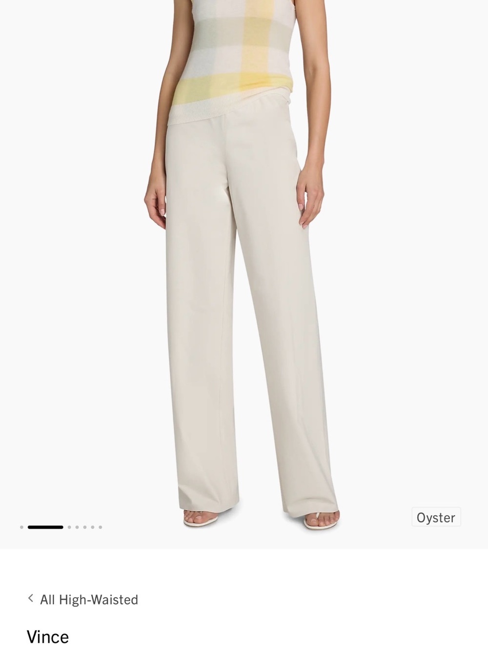 Vince Oyster Wide-Leg High-Rise Pants